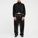 Luna Pant - Black Rubberized Viscose/Cotton