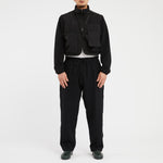 Saunter Pant - Black Cotton Fleece w/ Black Braid