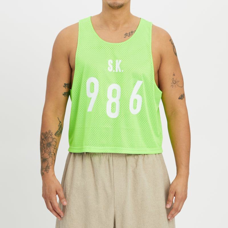 Reversible Ball Jersey - Grey & Neon Green Mesh