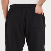 Saunter Pant - Black Cotton Fleece w/ Black Braid