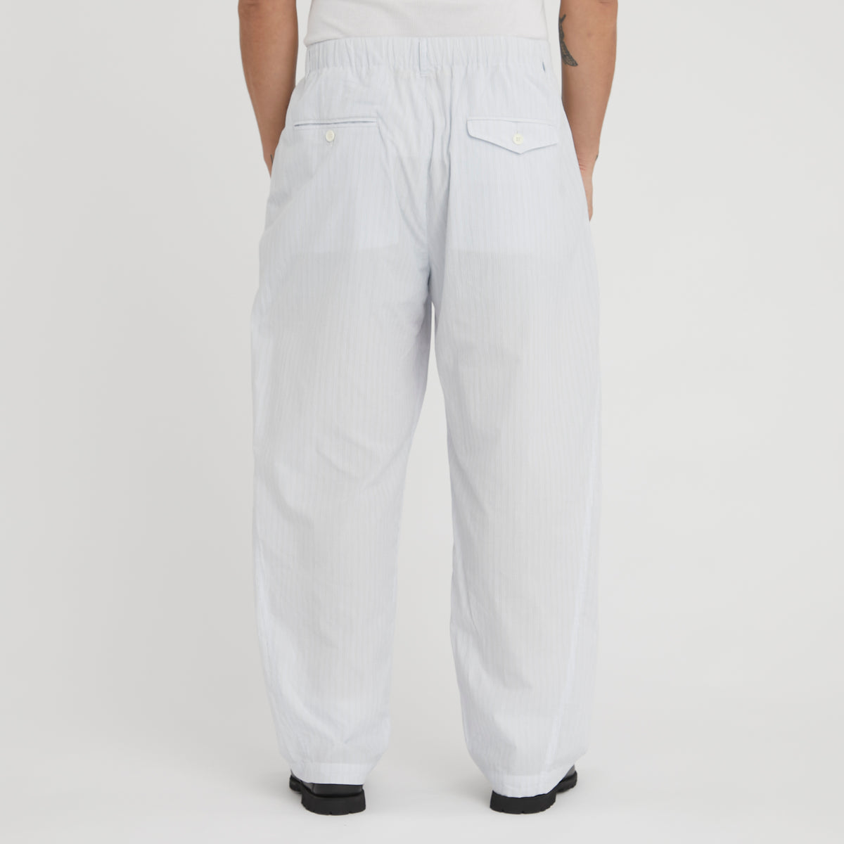 Tilt Pant - White & Light Blue Striped Cotton