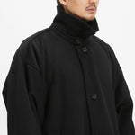Town Trench Coat - Black Wool