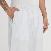 Tilt Pant - White & Light Blue Striped Cotton