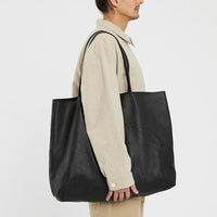 Leather Tote - Black Leather