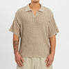 Knit Polo – Beige Cotton