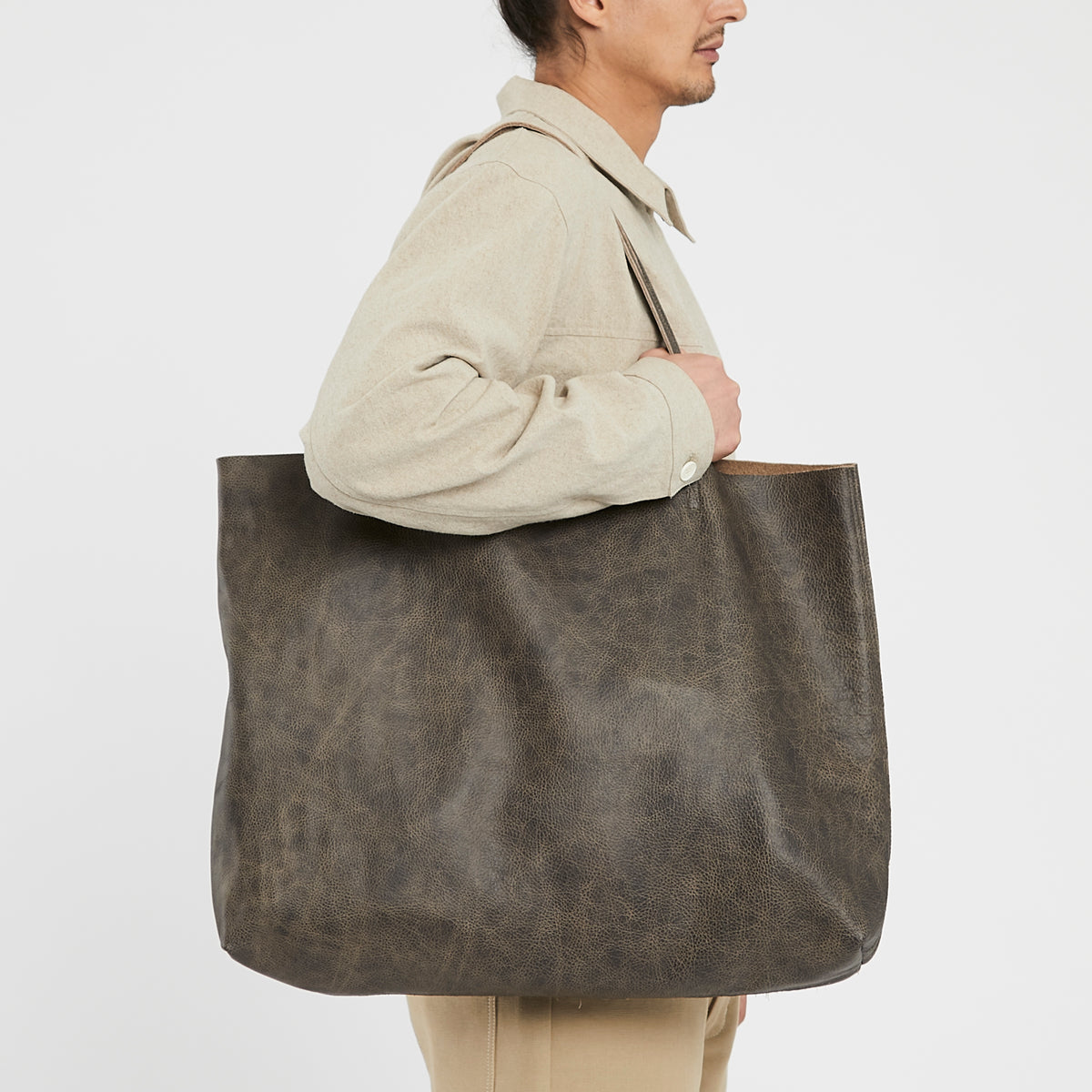 Leather Tote - Brown Distressed Leather