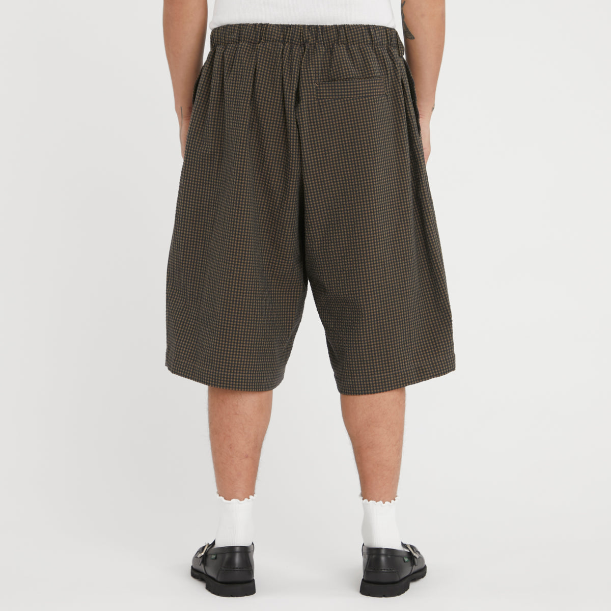 Palego Short - Navy/Tan/Green Dobby Plaid Organic Cotton