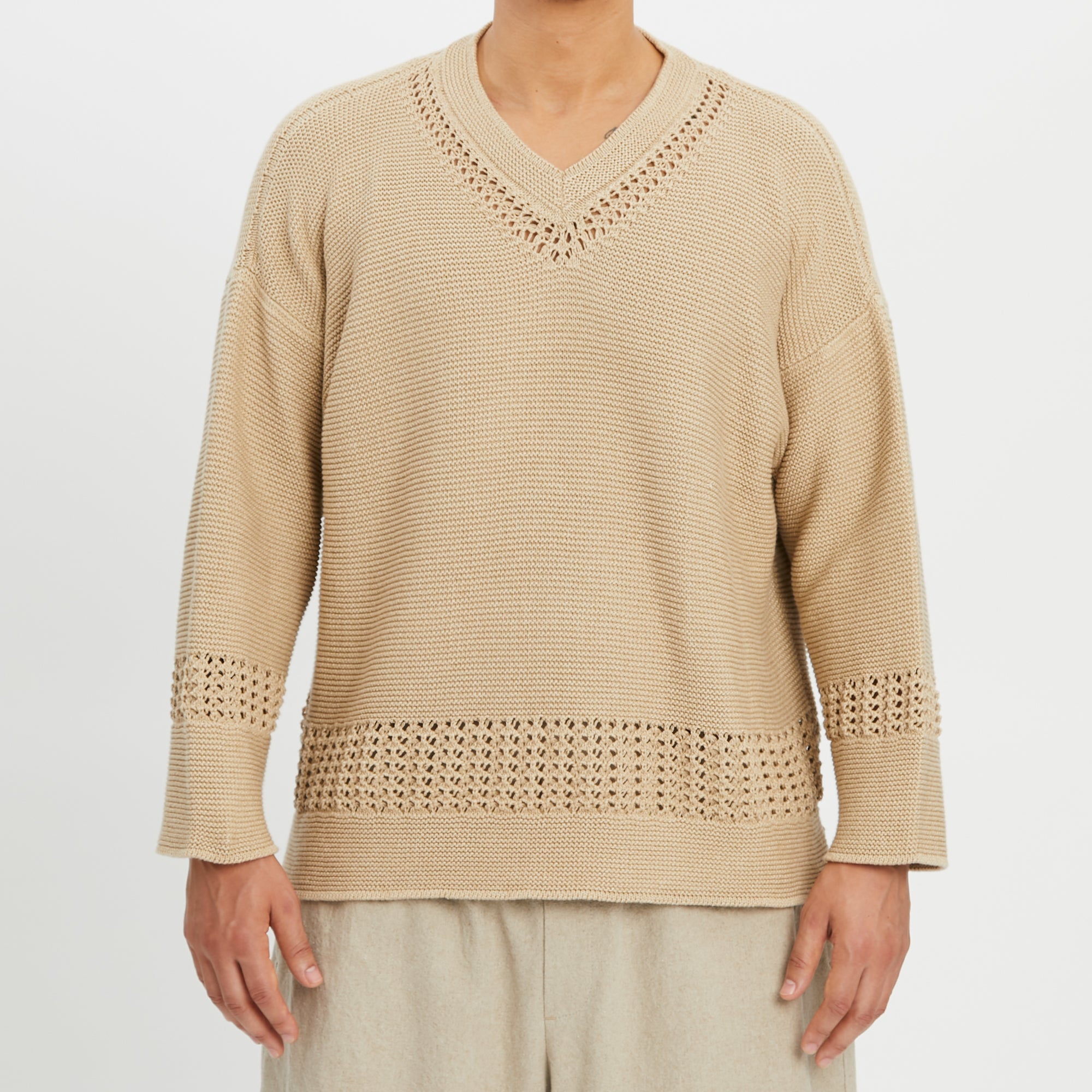 Knit Hockey Sweater - Tan Cotton – s.k. manor hill
