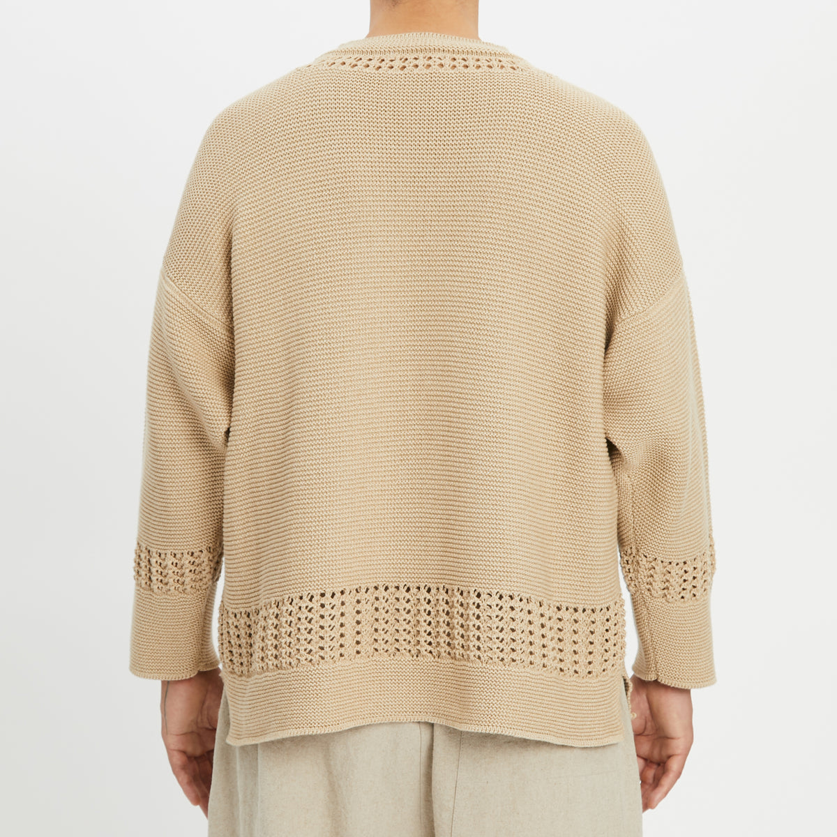 Knit Hockey Sweater - Tan Cotton