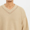 Knit Hockey Sweater - Tan Cotton