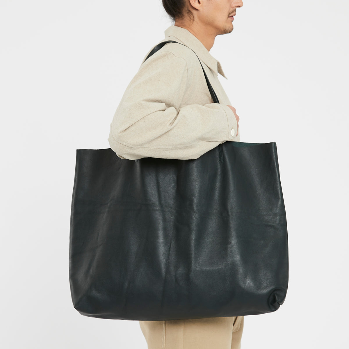Leather Tote - Dark Green Leather