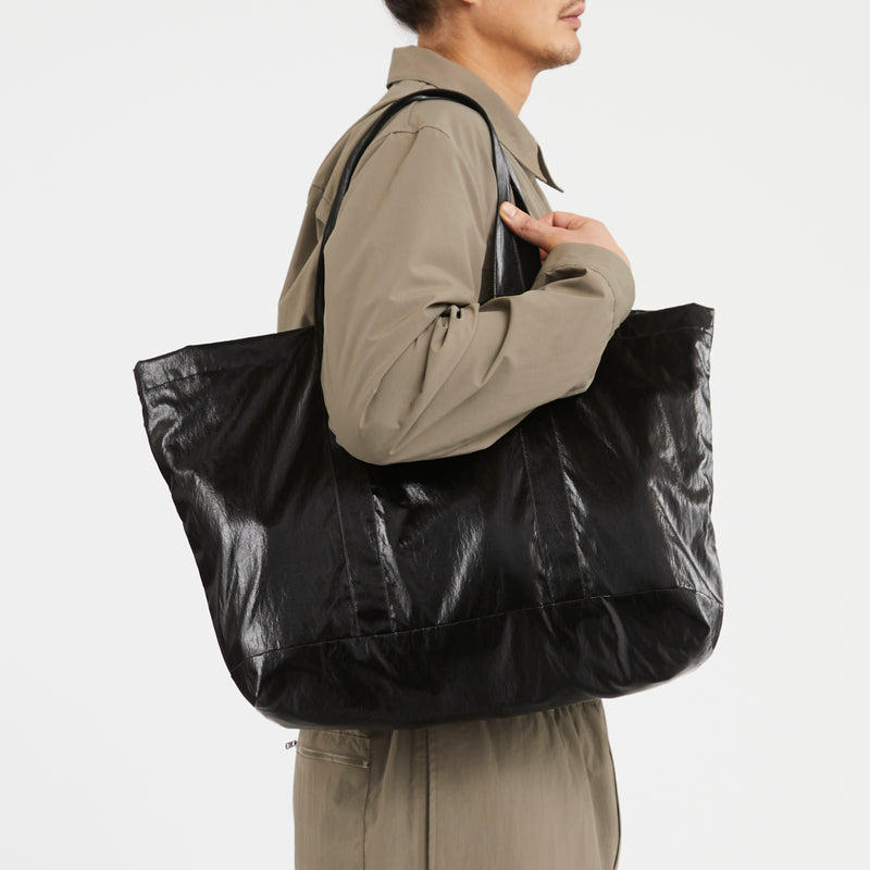 Tote Bag - Black Ruberized Viscose/Cotton