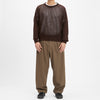 Open Knit Sweater - Brown Cotton