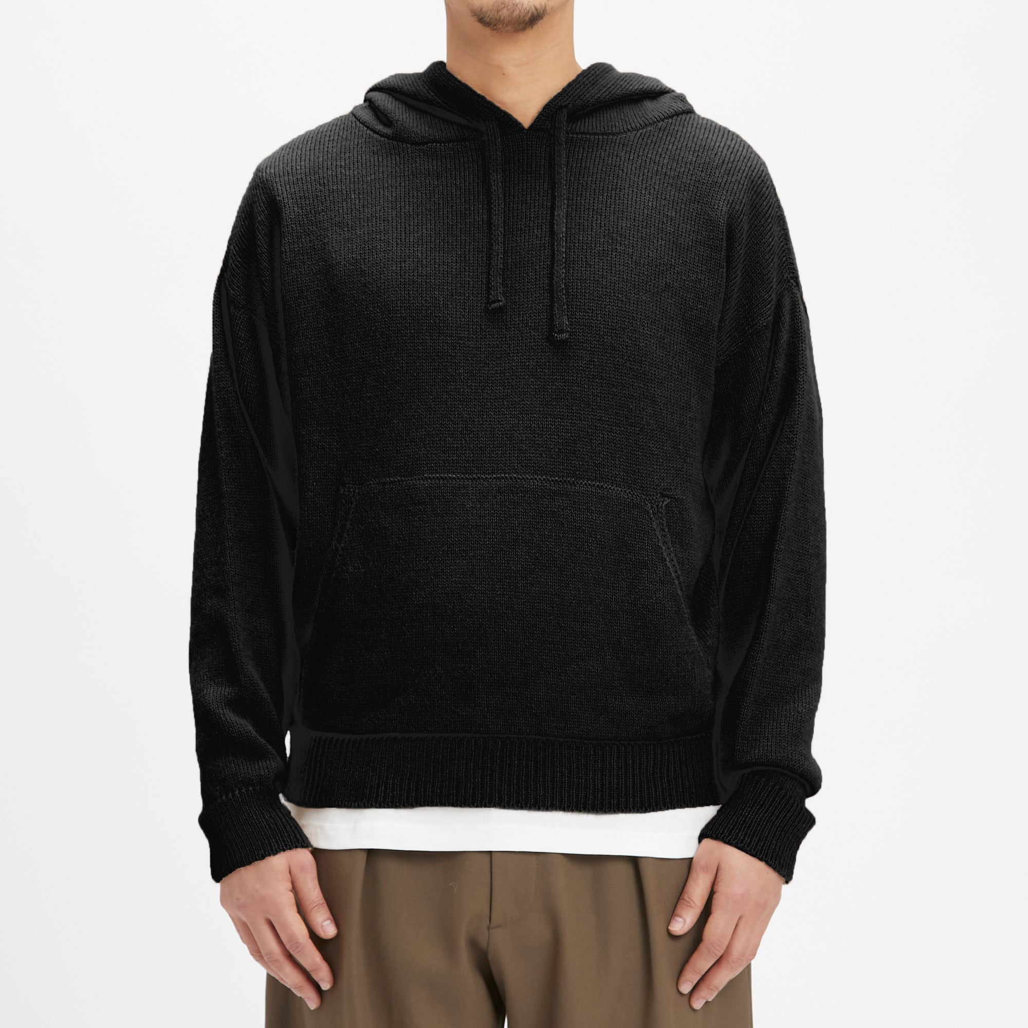 Knit Hoodie - Black Alpaca/Wool – s.k. manor hill