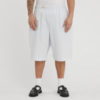 Palego Short - White & Light Blue Striped Cotton