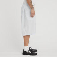 Palego Short - White & Light Blue Striped Cotton