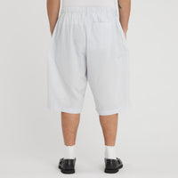 Palego Short - White & Light Blue Striped Cotton