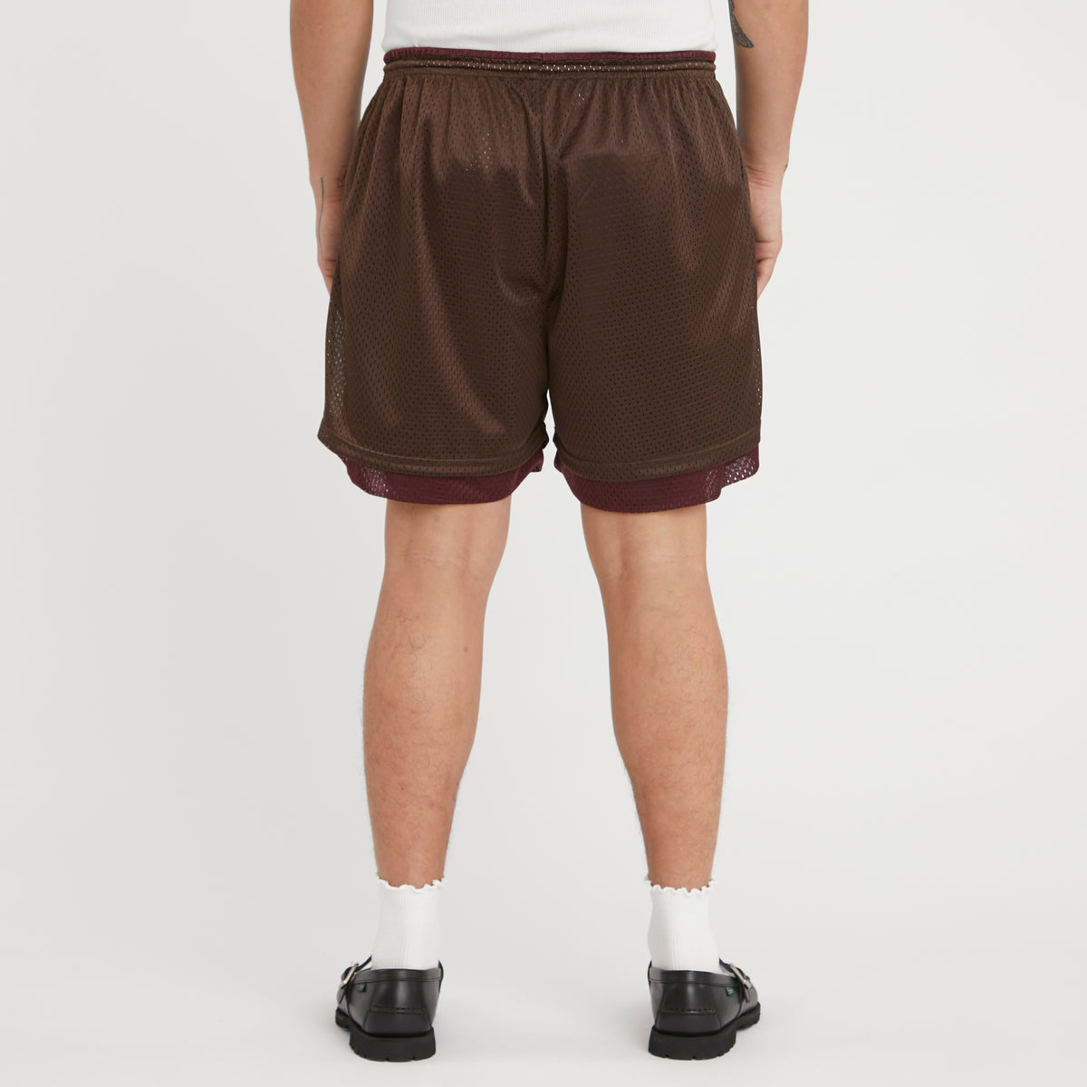 Reversible Ball Short - Brown & Burgundy Mesh