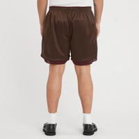 Reversible Ball Short - Brown & Burgundy Mesh