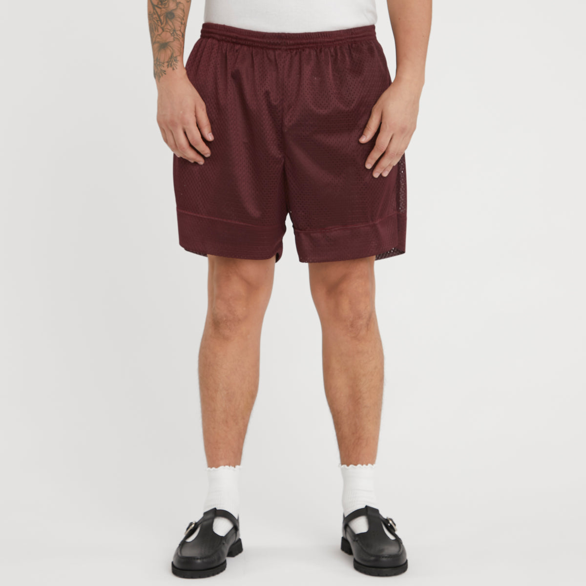 Reversible Ball Short - Brown & Burgundy Mesh
