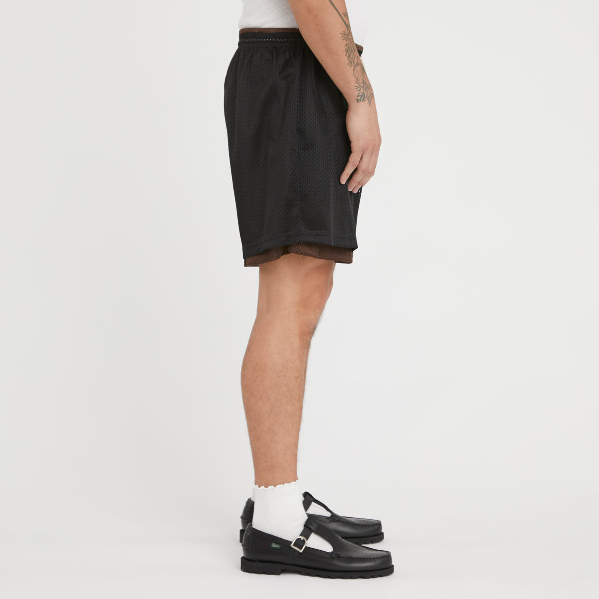 Reversible Ball Short - Black & Brown Mesh