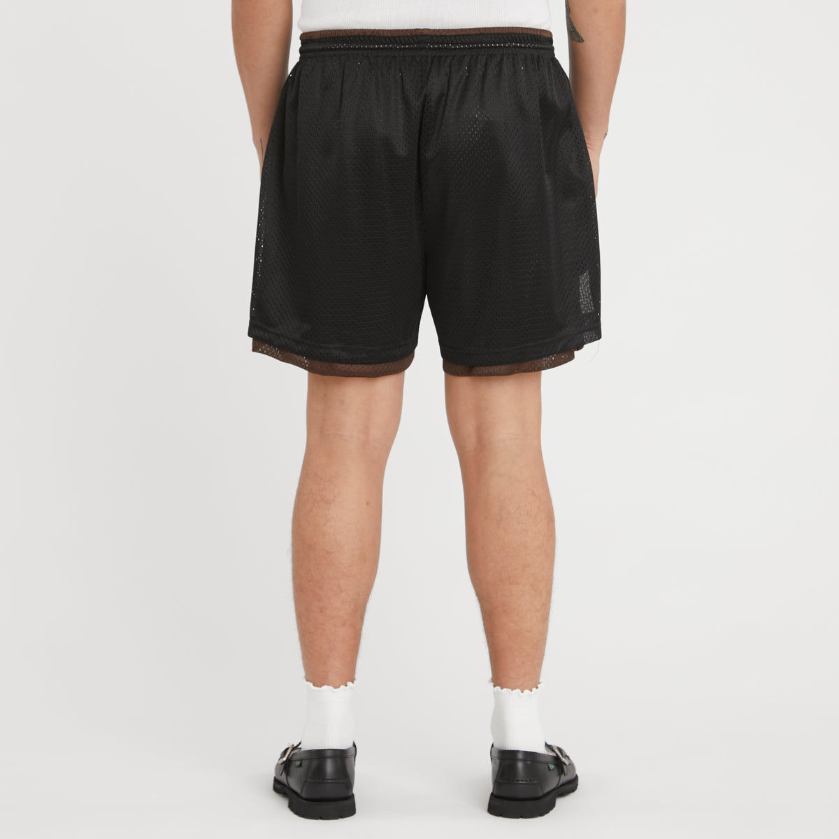 Reversible Ball Short - Black & Brown Mesh