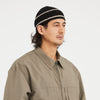 Knit Skull Cap - Black w/ Tan Stripes Cotton