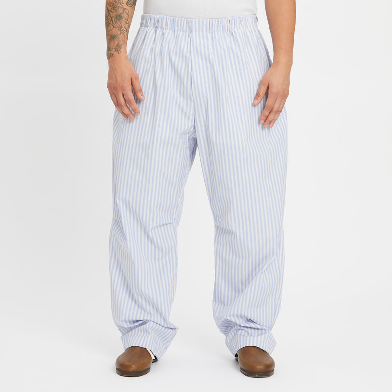 Lunar Pant - Light Blue & Burgundy Striped Cotton