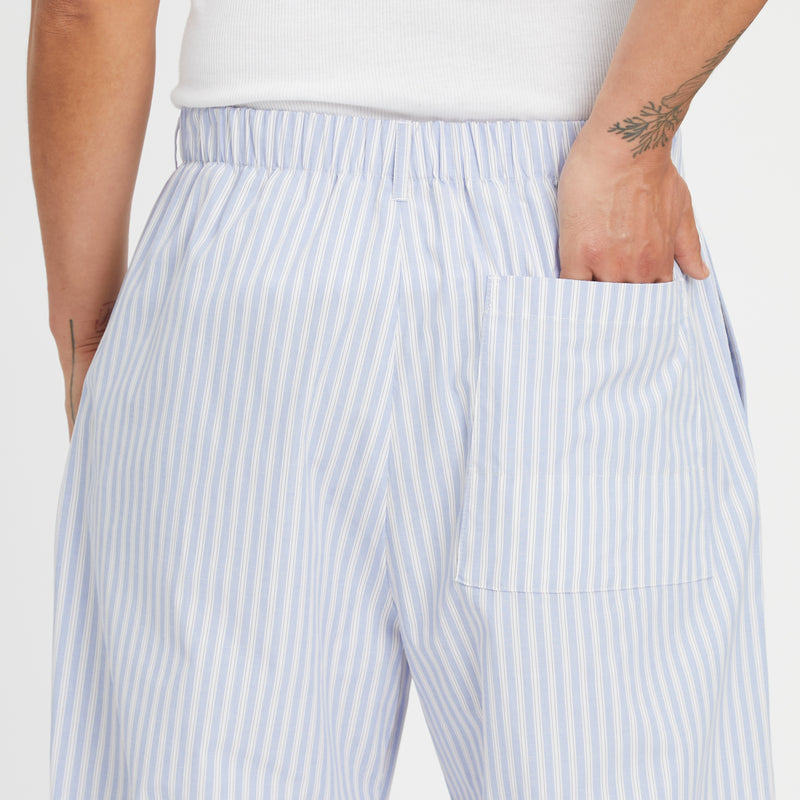 Lunar Pant - Light Blue & Burgundy Striped Cotton