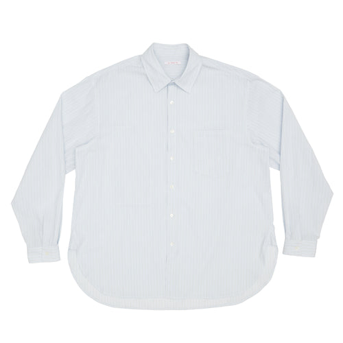 Scribe Shirt - White & Light Blue Striped Cotton