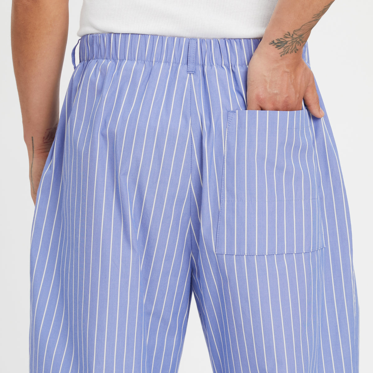 Lunar Pant - Blue w/ White Stripes Cotton