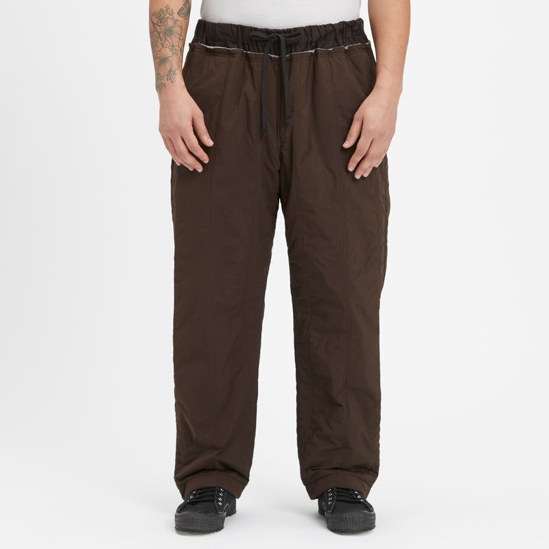 Nest Pant - Brown Quilted Recycled Nylon WR