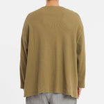 Waffle Thermal Long Sleeve T-Shirt - Olive Cotton