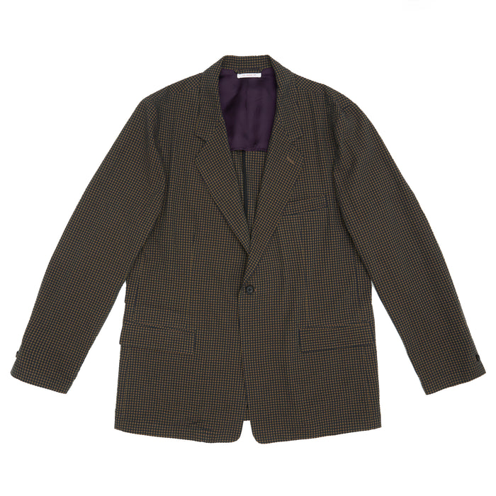 Julian Blazer - Navy/Tan/Green Dobby Plaid Organic Cotton