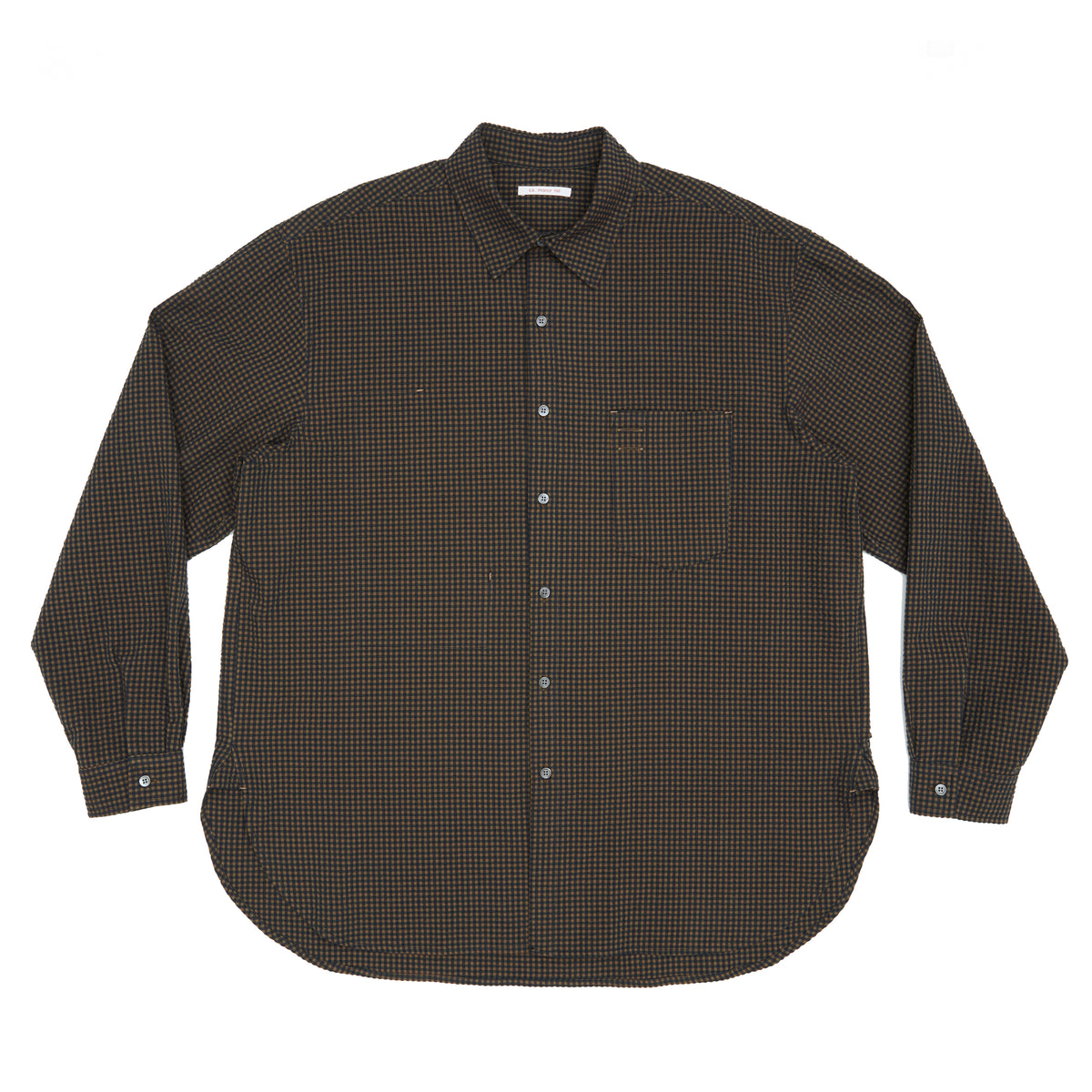 Scribe Shirt - Navy/Tan/Green Dobby Plaid Organic Cotton