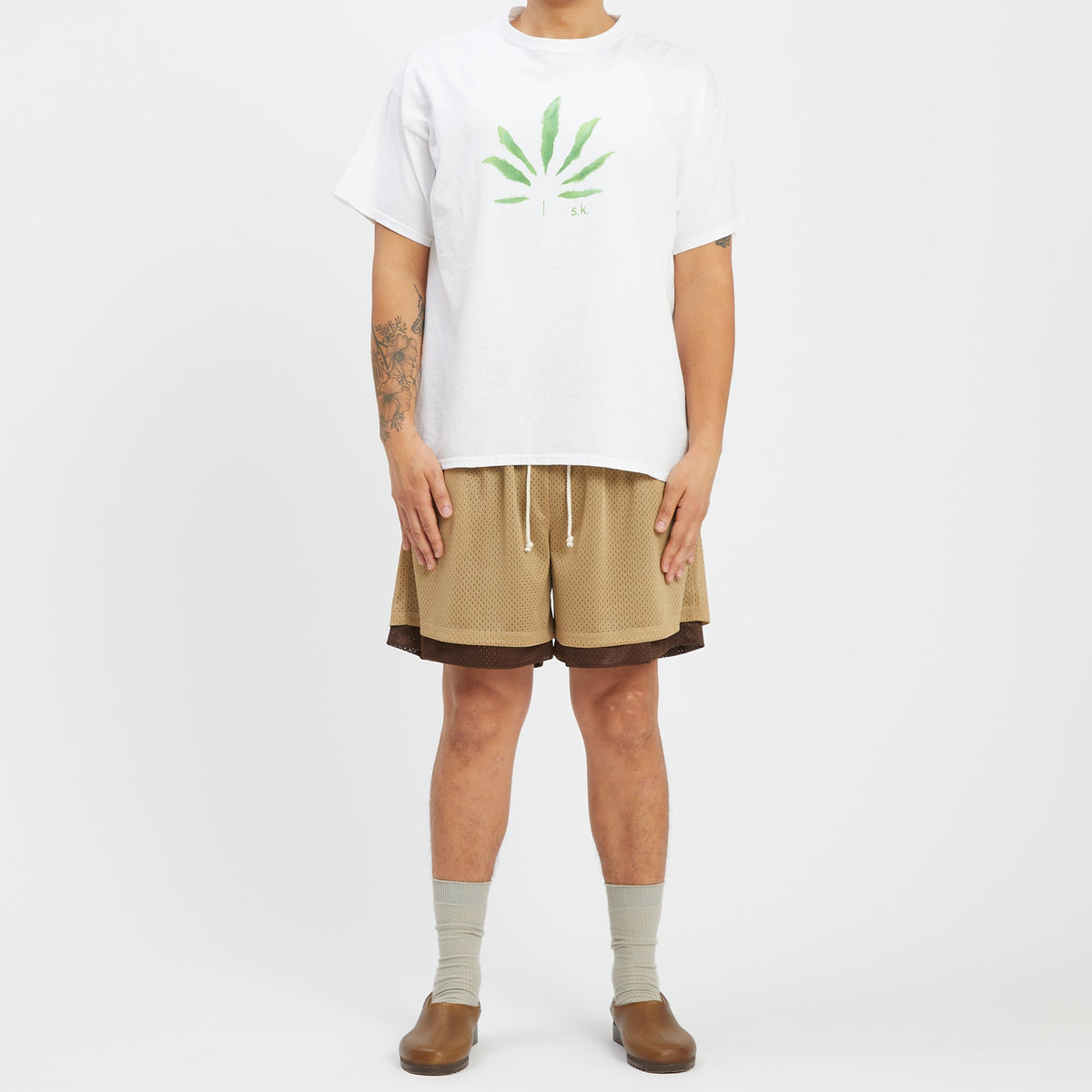 Reversible Ball Short - Tan & Brown Mesh