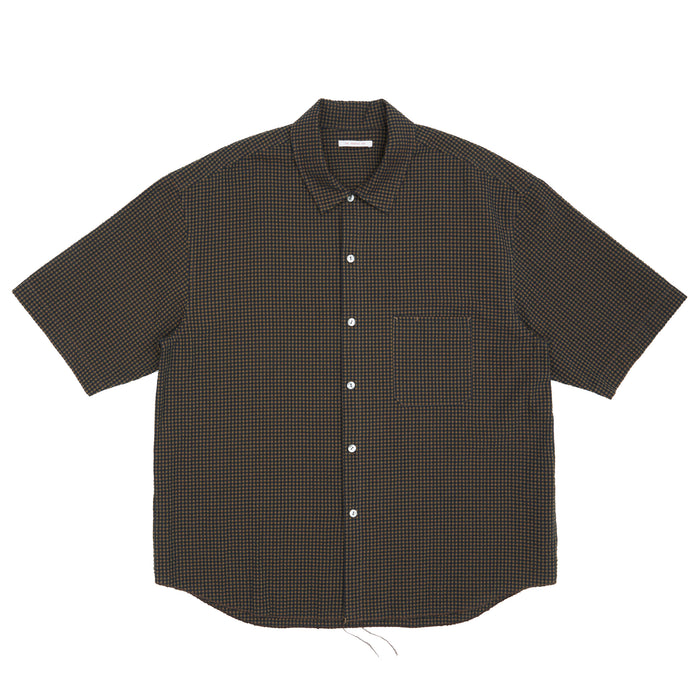 Sage Shirt - Navy/Tan/Green Dobby Plaid Organic Cotton