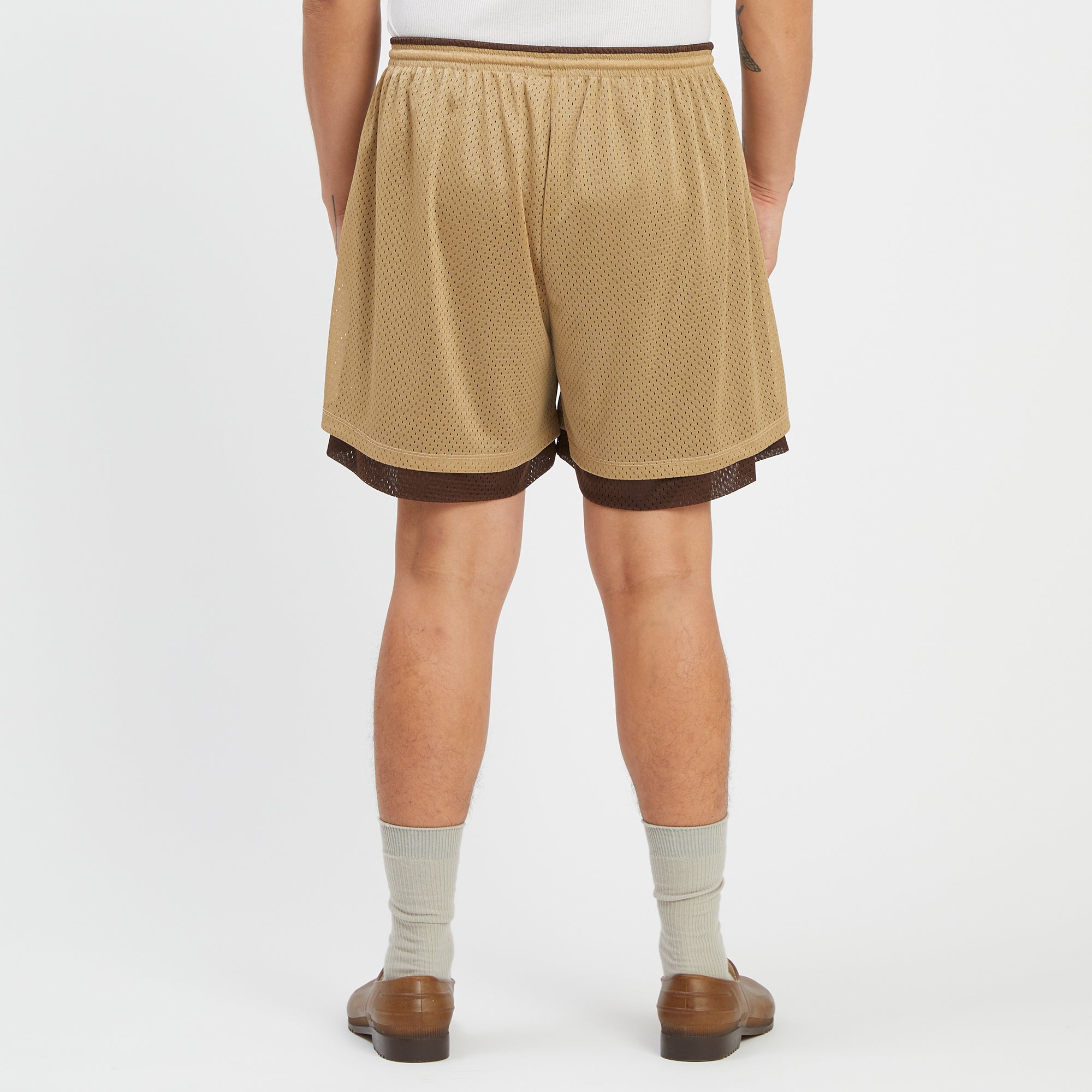 Reversible Ball Short - Tan & Brown Mesh – s.k. manor hill