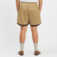 Reversible Ball Short - Tan & Brown Mesh