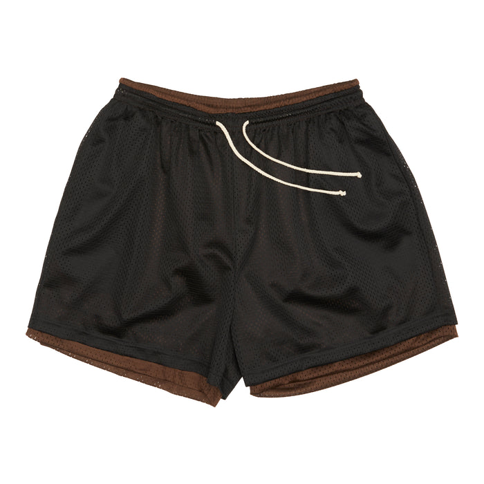 Reversible Ball Short - Black & Brown Mesh