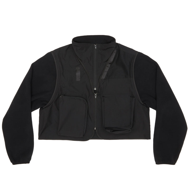 Convertible Jacket/Vest - Black Nylon & Rec. Poly Fleece