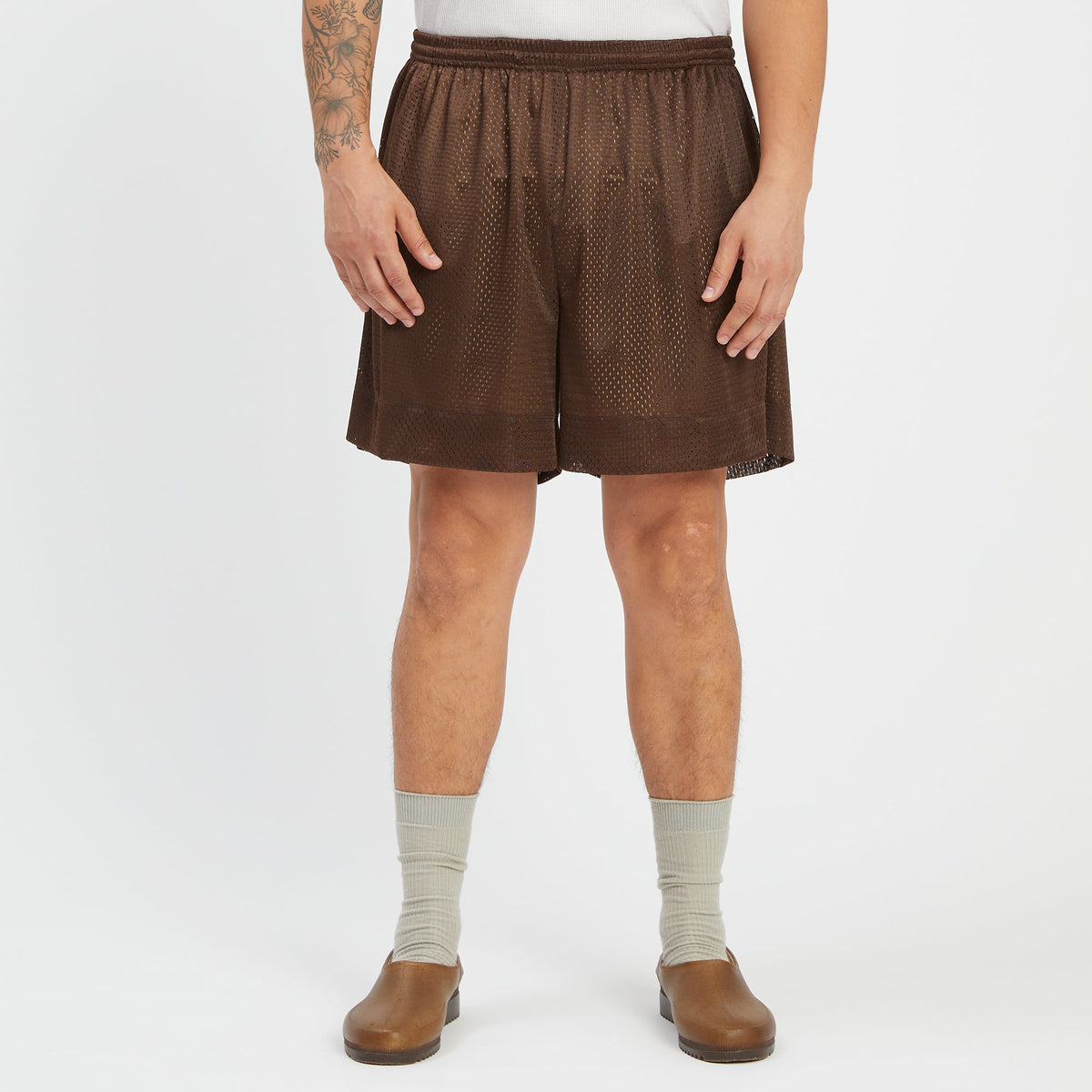 Reversible Ball Short - Tan & Brown Mesh