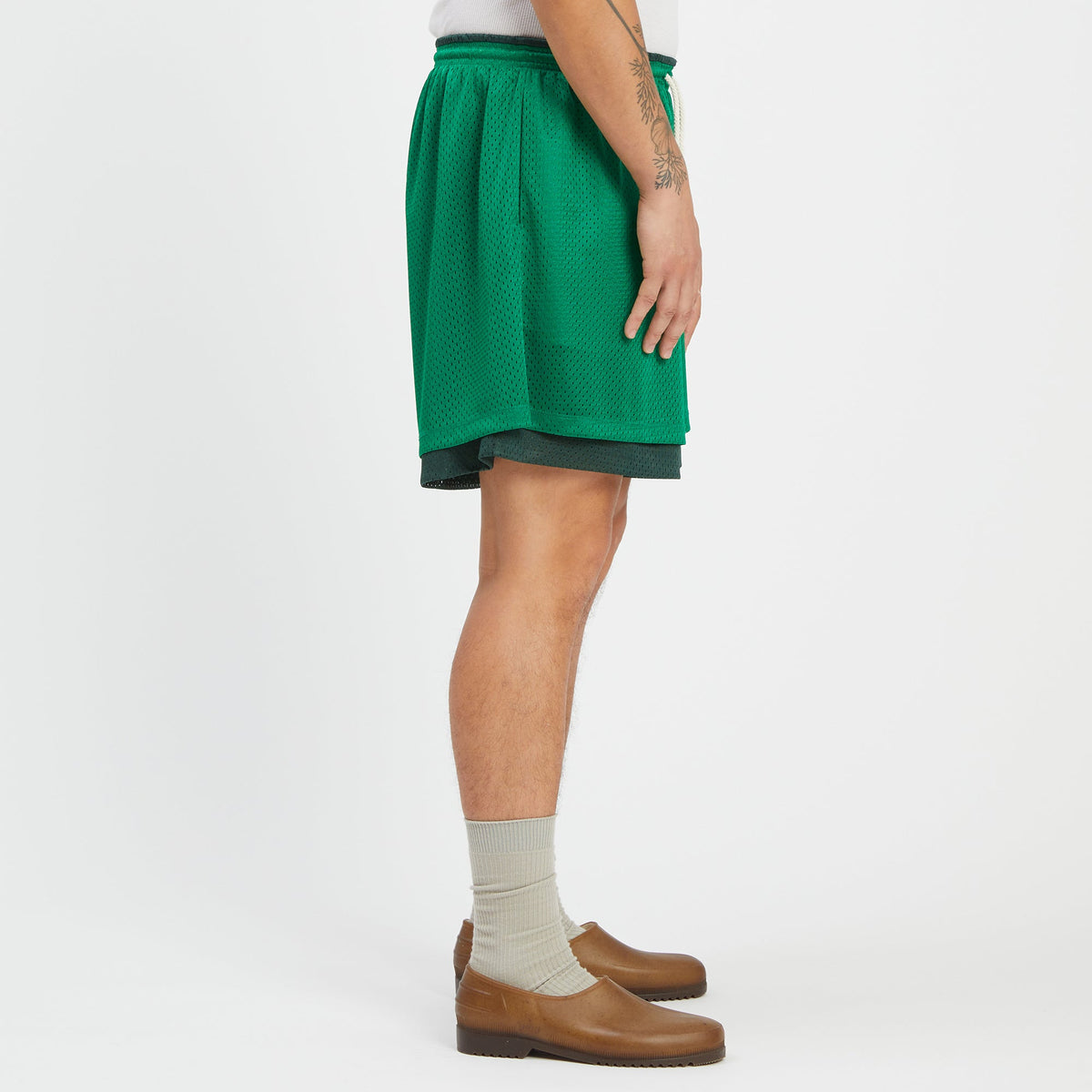 Reversible Ball Short - Kelly & Forest Green Mesh