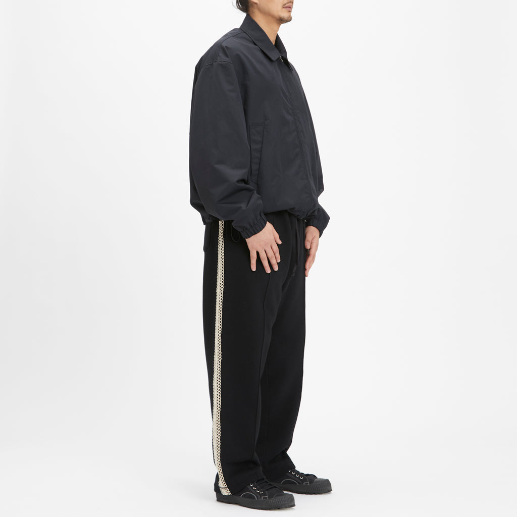 Saunter Pant - Black Cotton Fleece w/ Natural Trim