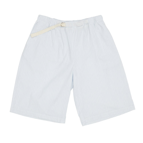 Palego Short - White & Light Blue Striped Cotton