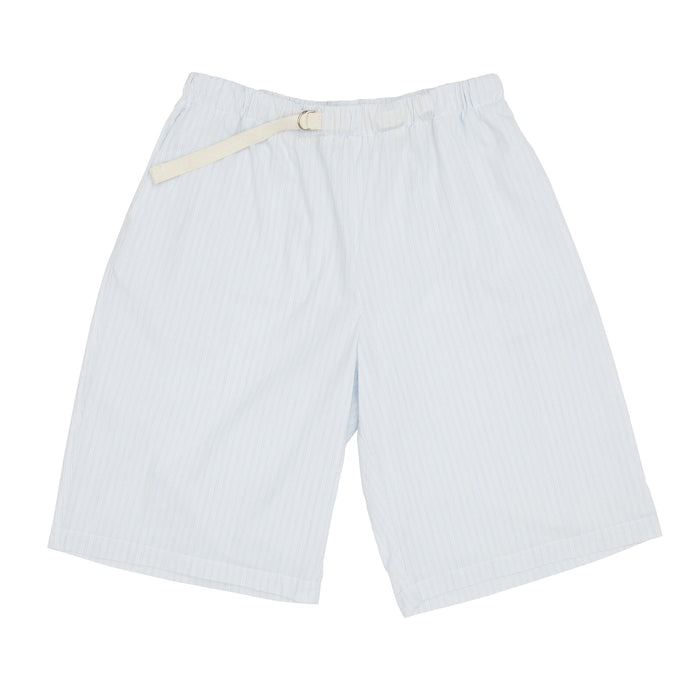 Palego Short - White & Light Blue Striped Cotton