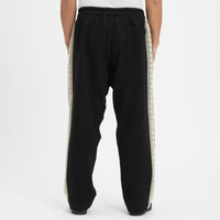 Saunter Pant - Black Cotton Fleece w/ Natural Trim