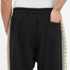 Saunter Pant - Black Cotton Fleece w/ Natural Trim