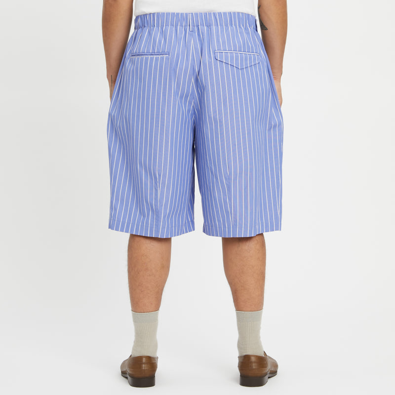 Solar Short - Blue w/ White Stripes Cotton