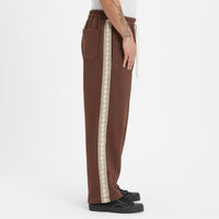 Saunter Pant - Brown Cotton Fleece w/ Natural Trim
